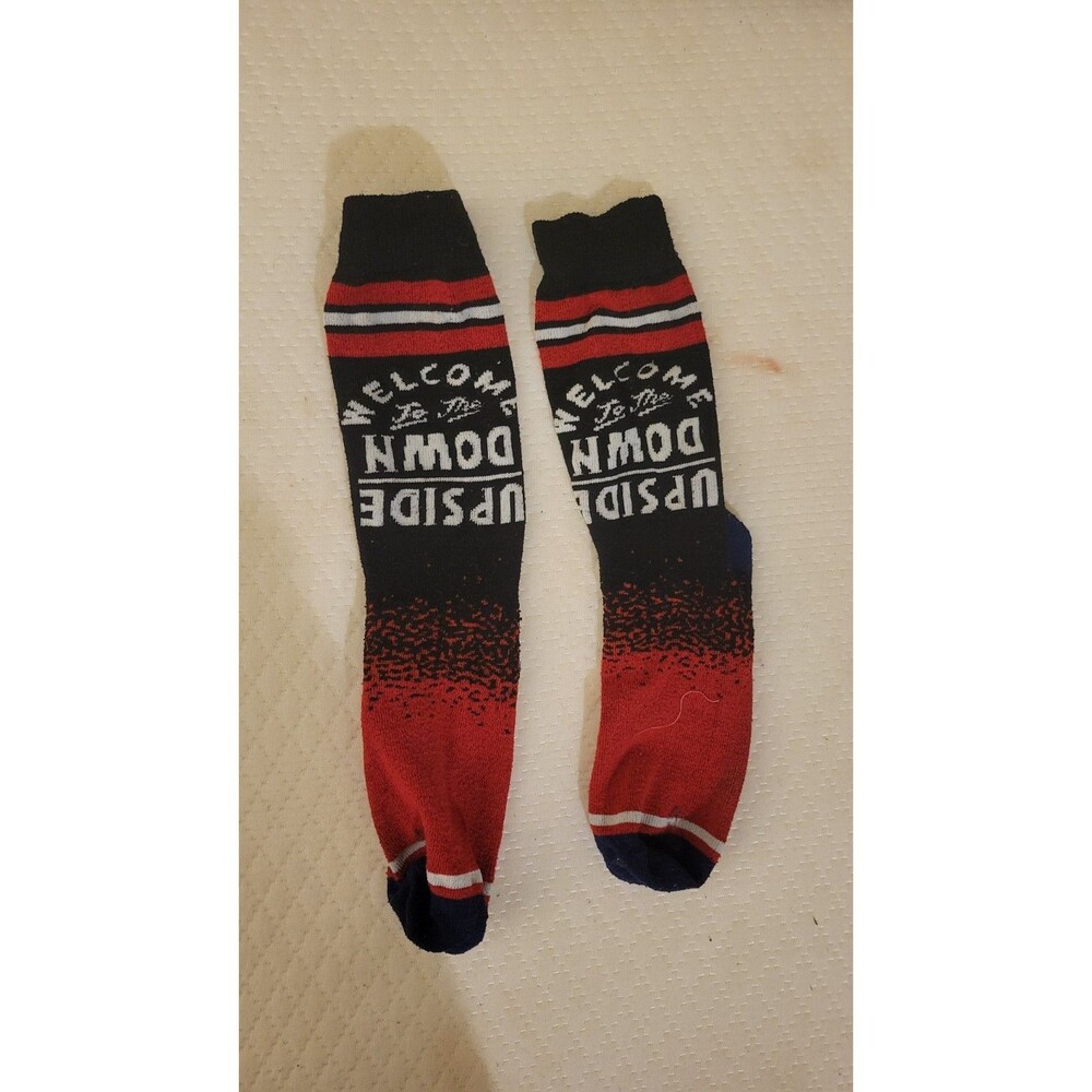 The Upside Down Welcome Crew Socks Netflix Stranger Things Red Black